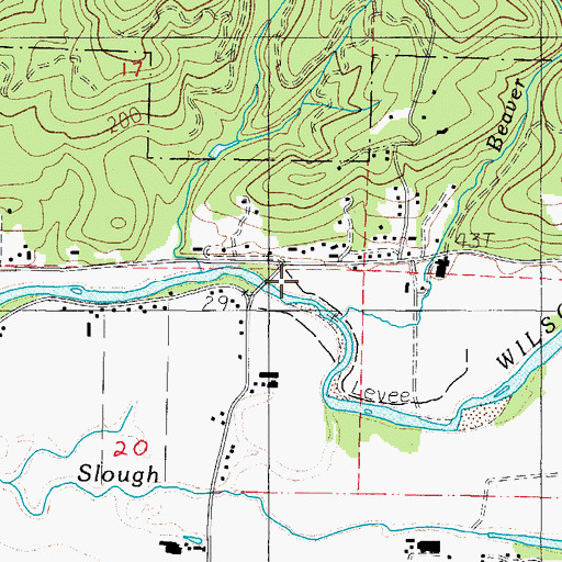 Topographic Map of Yankee Branch, OR