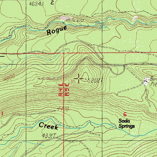 Topographic Map of Minnehaha Ridge, OR