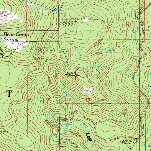 Topographic Map of Razor Ridge, OR
