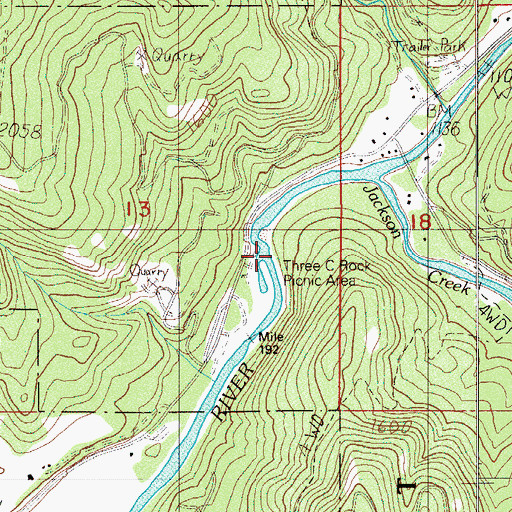 Topographic Map of Cathedral Creek, OR