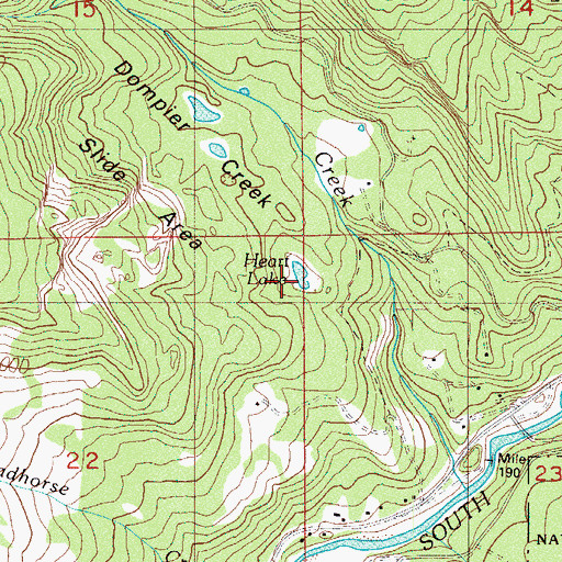 Topographic Map of Heart Lake, OR