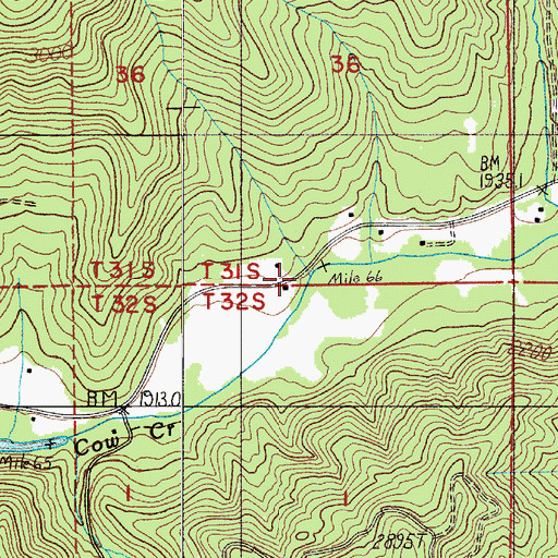 Topographic Map of Elk Creek, OR