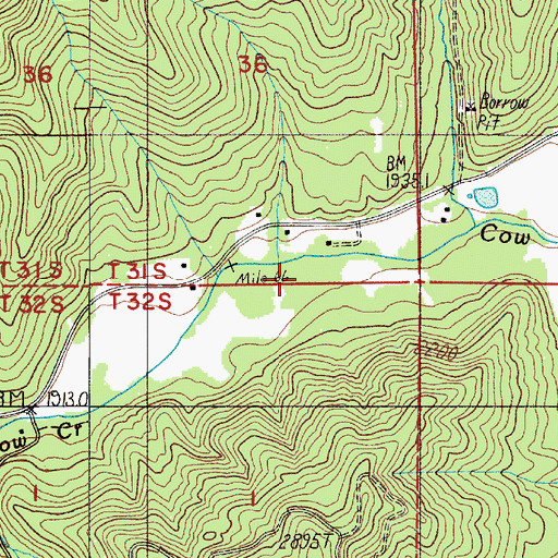 Topographic Map of Steamboat Creek, OR