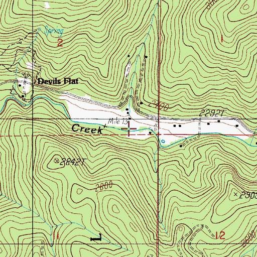 Topographic Map of Copper Creek, OR