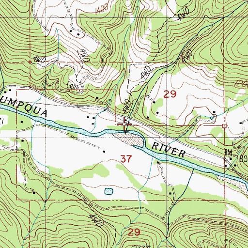 Topographic Map of Ash Creek, OR