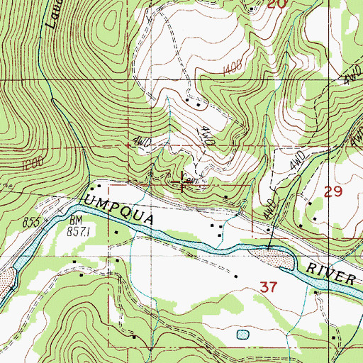 Topographic Map of Lavadoure Cemetery, OR