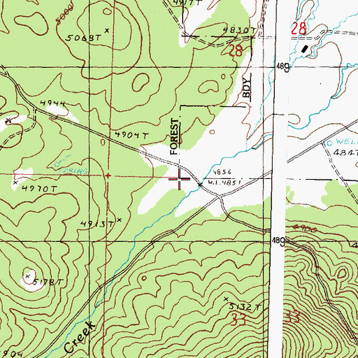 Topographic Map of Lost Creek, OR