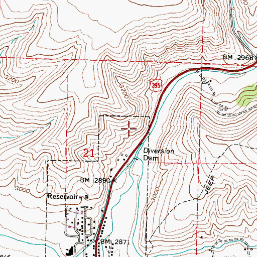 Topographic Map of Grant (historical), OR