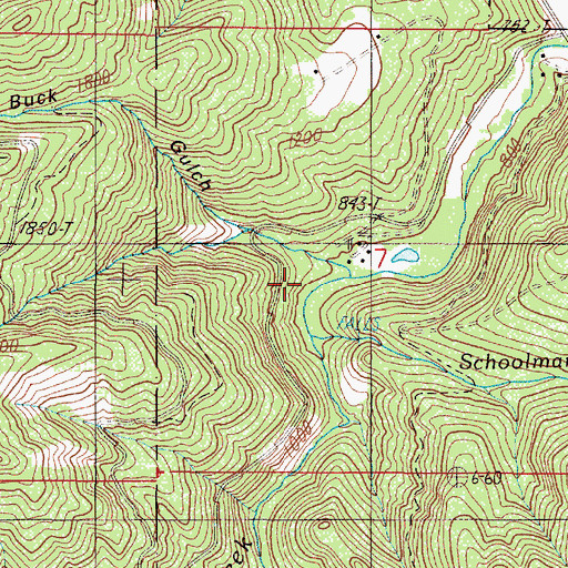 Topographic Map of Buck Gulch, OR