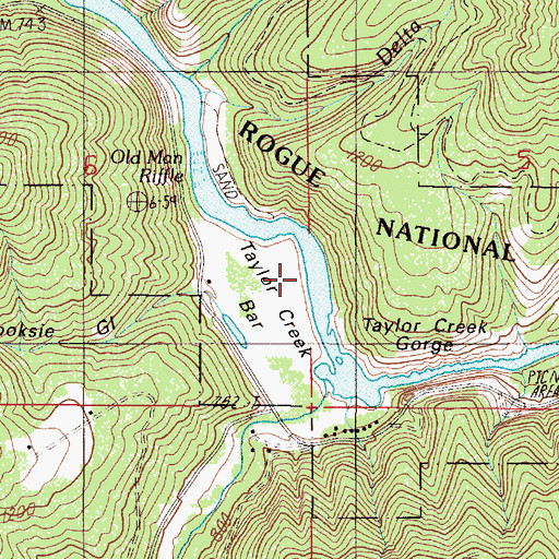 Topographic Map of Cooksie Gulch, OR