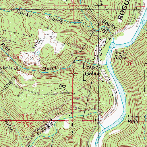 Topographic Map of Friday Spring, OR