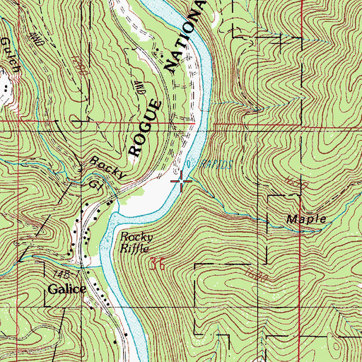 Topographic Map of Maple Gulch, OR