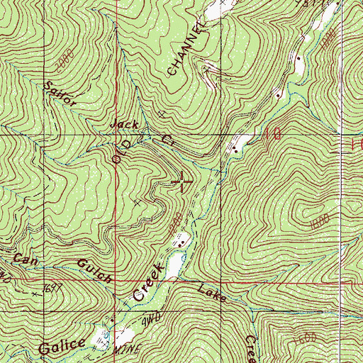 Topographic Map of Bartley Gulch, OR
