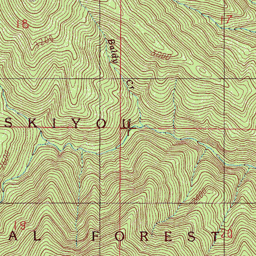 Topographic Map of Baldy Creek, OR