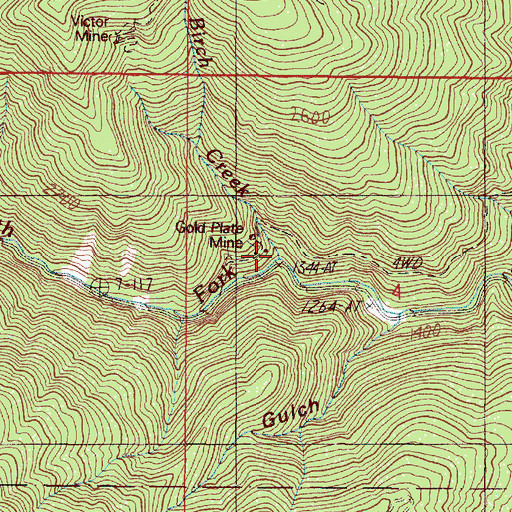 Topographic Map of Birch Creek, OR