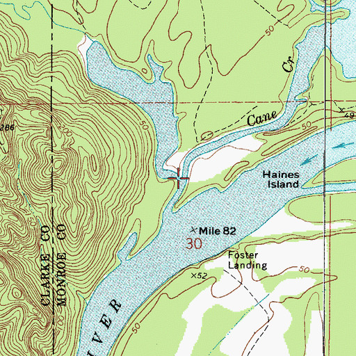 Topographic Map of Camp Creek, AL