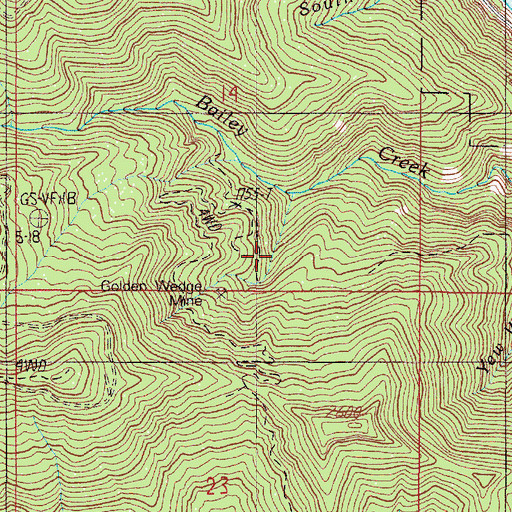 Topographic Map of Patrick Gulch, OR