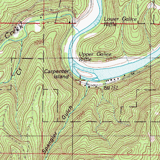 Topographic Map of Carpenters Island Park, OR
