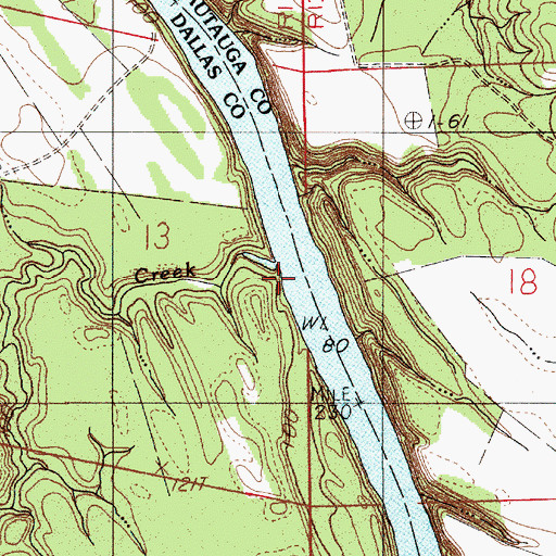 Topographic Map of Camp Creek, AL