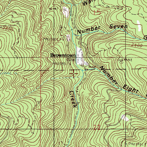 Topographic Map of Hydraulic Gulch, OR