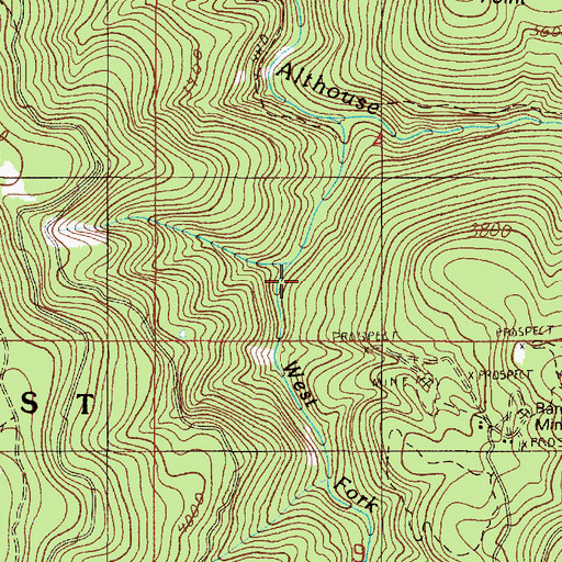 Topographic Map of Scofield Gulch, OR