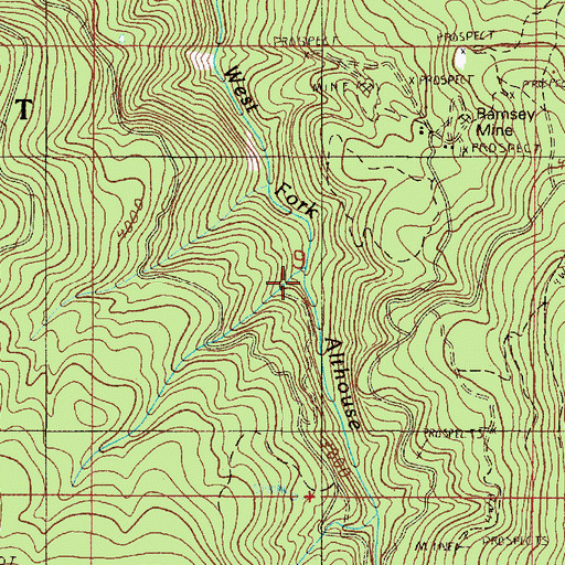 Topographic Map of Toinen Gulch, OR