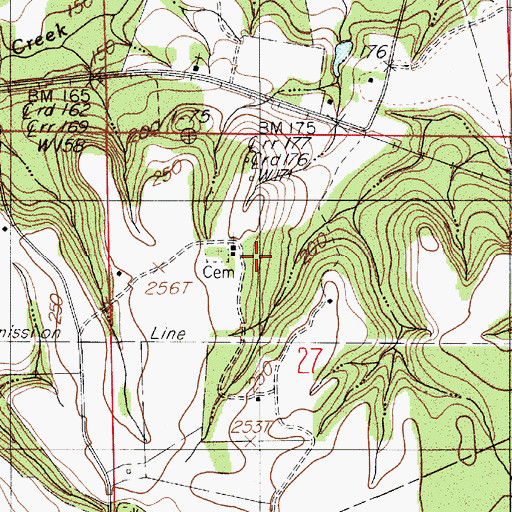 Topographic Map of Camp Creek Church, AL