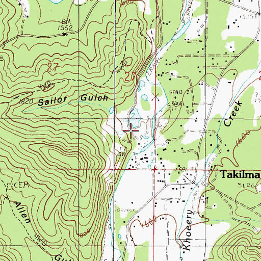 Topographic Map of Sailor Gulch, OR