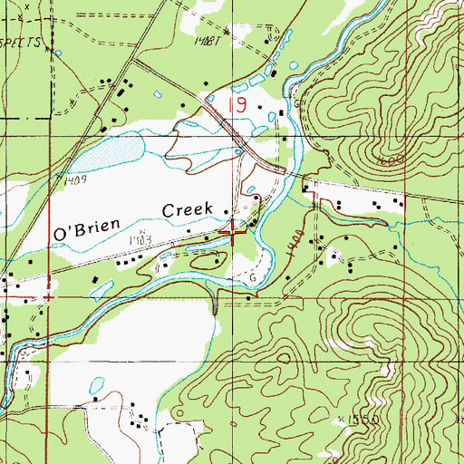 Topographic Map of O'Brien Creek, OR