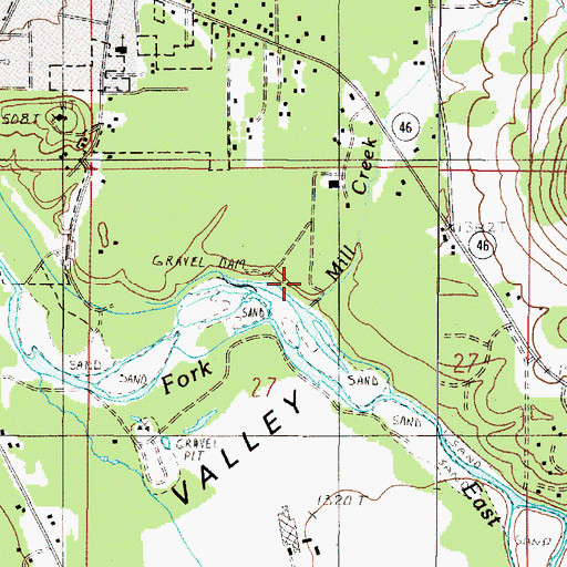 Topographic Map of Mill Creek, OR