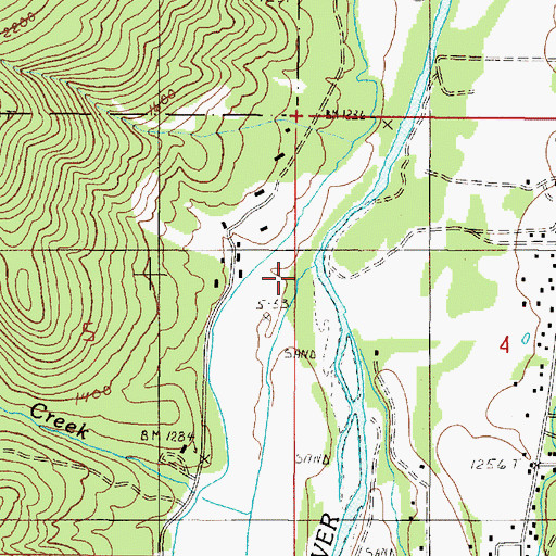 Topographic Map of Chandler Creek, OR