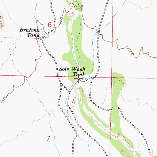 Topographic Map of Sols Wash Tank, AZ