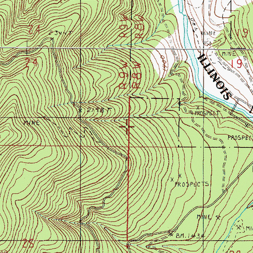 Topographic Map of Camp Creek, OR