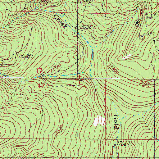 Topographic Map of Lipp Creek, OR