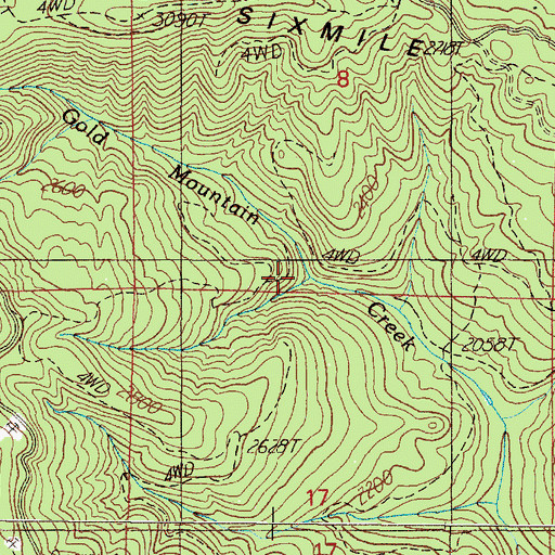 Topographic Map of Smith Creek, OR