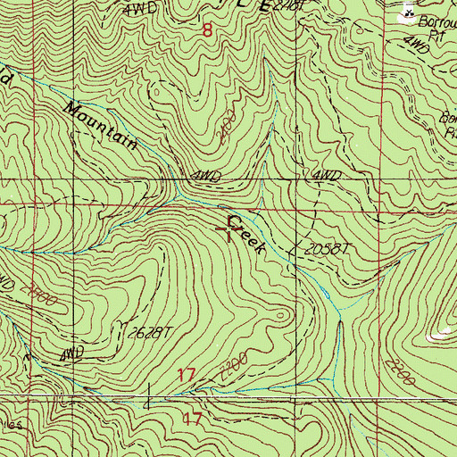 Topographic Map of Johnston Creek, OR
