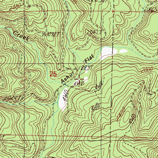 Topographic Map of Black Creek, OR