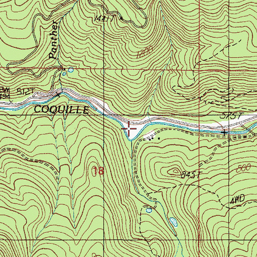 Topographic Map of North Creek, OR