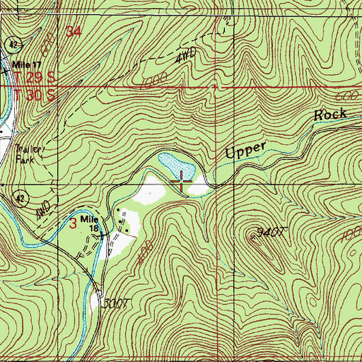 Topographic Map of Hidden Creek, OR