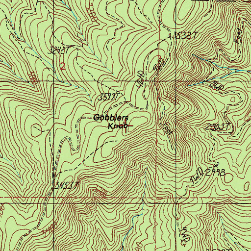 Topographic Map of Gobblers Knob, OR