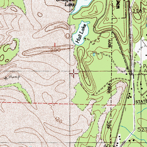 Topographic Map of Hall Lake, OR