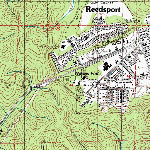 Topographic Map of Wades Flat, OR
