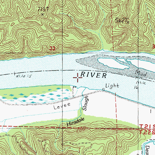 Topographic Map of Hinsdale Slough, OR