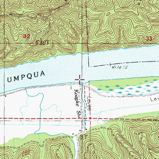 Topographic Map of Koepke Slough, OR