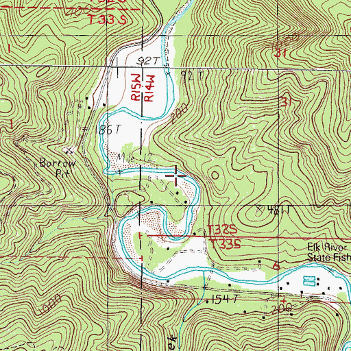 Topographic Map of Coon Creek, OR