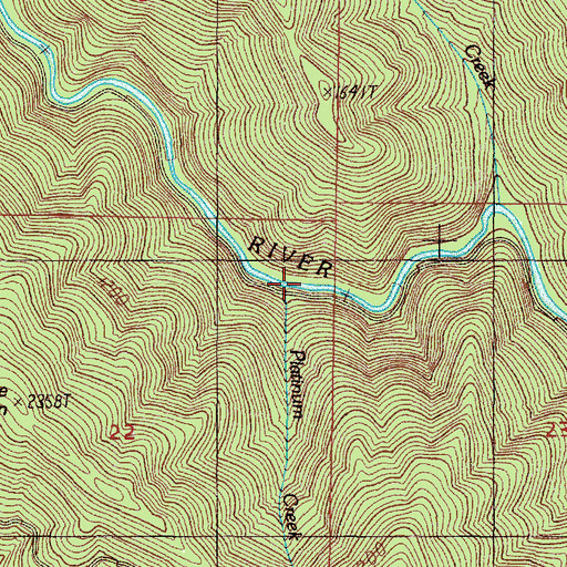 Topographic Map of Platinum Creek, OR