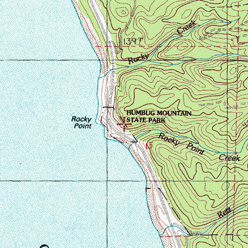 Topographic Map of Rocky Point Creek, OR