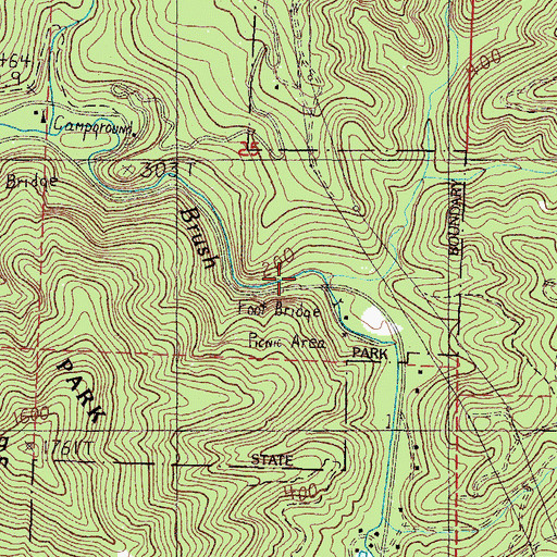 Topographic Map of Bear Creek, OR