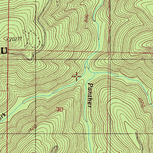Topographic Map of East Fork Panther Creek, OR