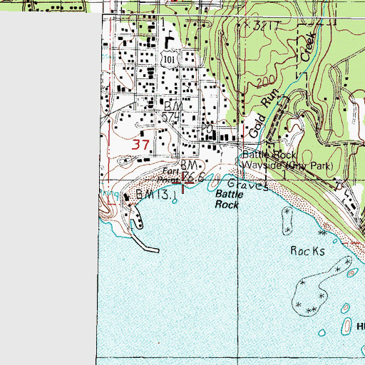 Topographic Map of Fort Point, OR